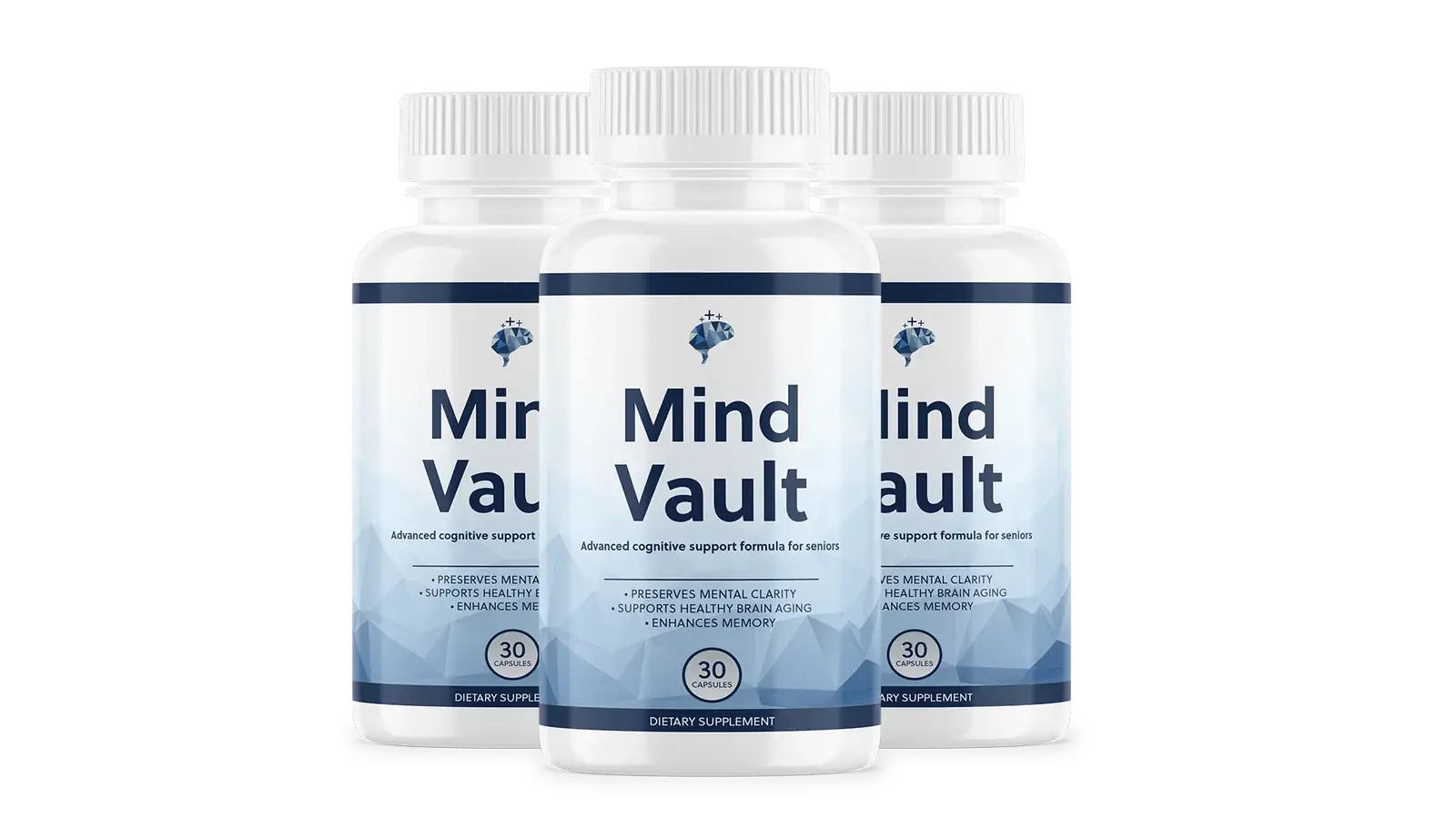 Mind Vault supplement bottles